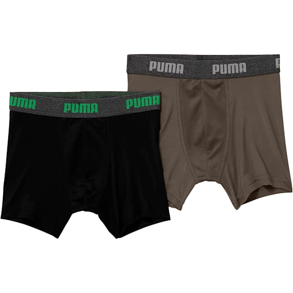 Boy’s Performance Tech Boxer Briefs [2 Pack], BLACK / GREEN, extralarge